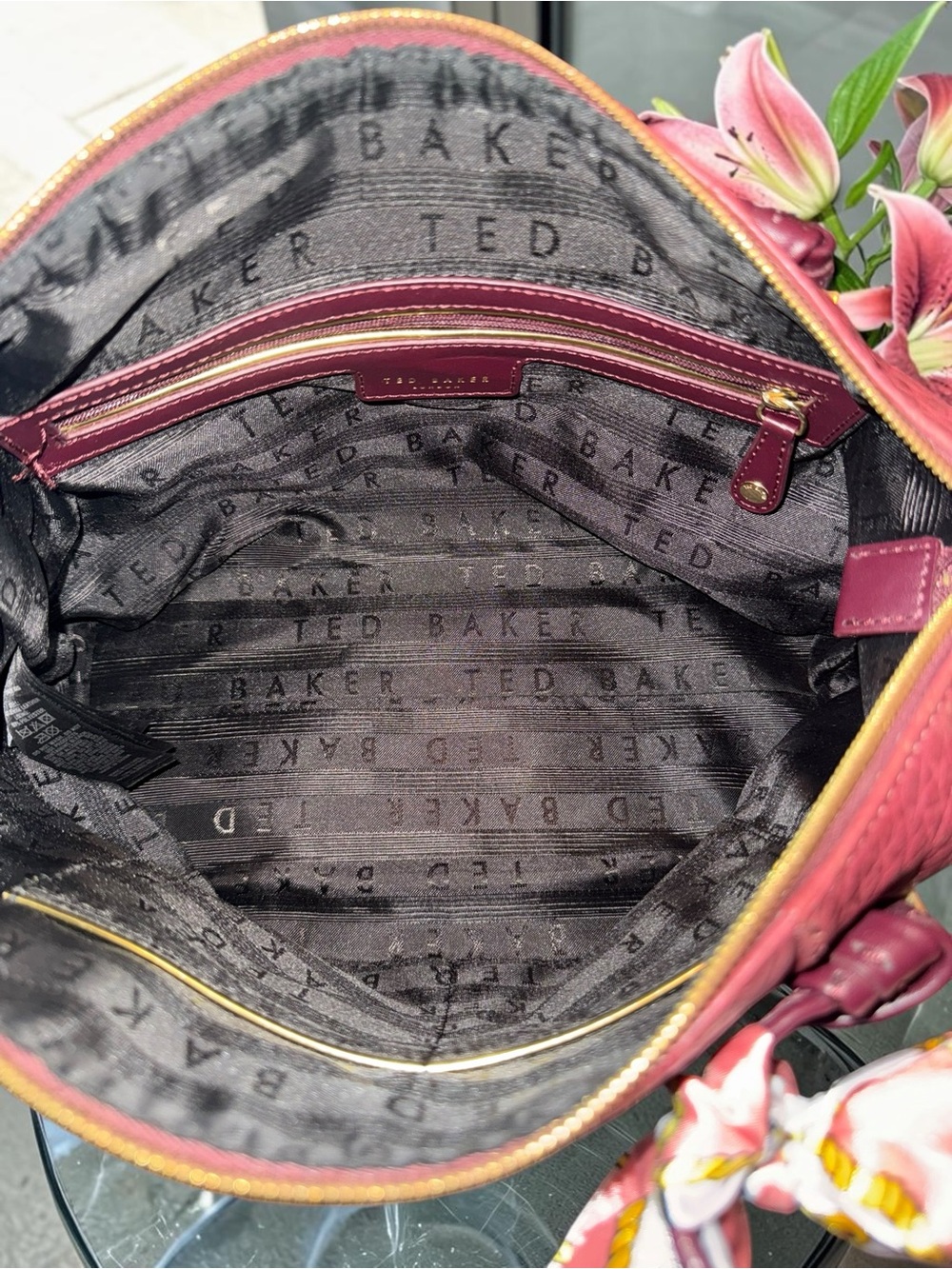 Ted Baker Olmia in OxBlood Crossbod Tote- Like New - Picture 6 of 13